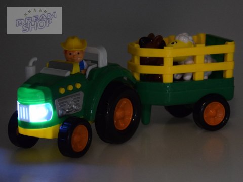 Traktor z przyczepą Farmer i zwierzątka dźwięk + światło ZA5390 Traktor z przyczepą Farmer i zwierzątka dźwięk + światło ZA5390