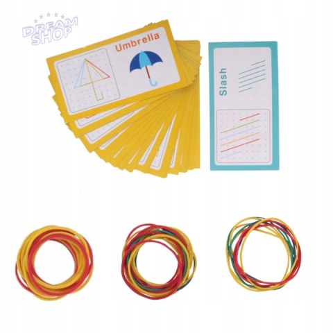 Układanka gumkami edukacyjna drewniana tablica kreatywna sorter 3+ MA-078 Układanka gumkami edukacyjna drewniana tablica kreatywna sorter 3+ MA-078