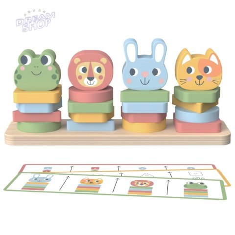 WOOPIE GREEN Układanka Montessori Piramidka Zwierzątka 27 el.