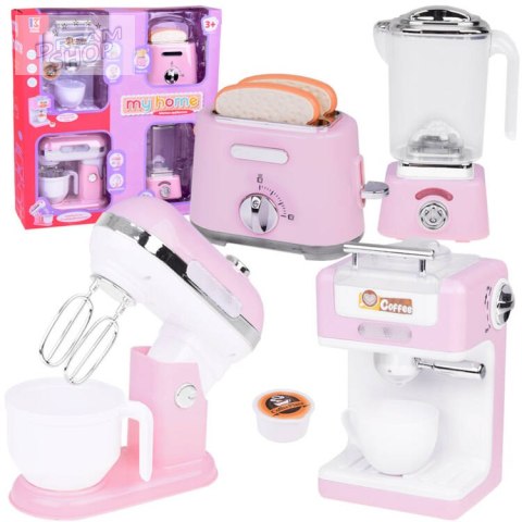 Zestaw małego AGD do zabawy mikser blender toster ekspres do kawy ZA5204 Zestaw małego AGD do zabawy mikser blender toster ekspres do kawy ZA5204