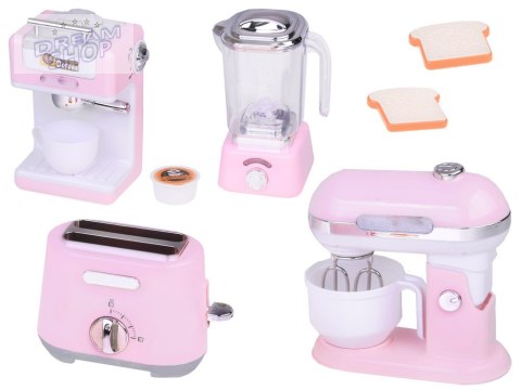 Zestaw małego AGD do zabawy mikser blender toster ekspres do kawy ZA5204 Zestaw małego AGD do zabawy mikser blender toster ekspres do kawy ZA5204