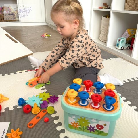 WOOPIE GREEN Układanka Montessori Kołki w Pudełku Stosy Nawlekanka WOOPIE GREEN Układanka Montessori Kołki w Pudełku Stosy Nawlekanka