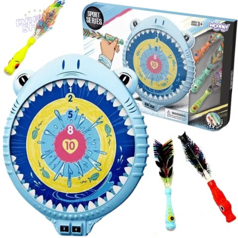 WOOPIE Magnetyczna Gra w Rzutki Dart Tarcza Wesoły Rekinek