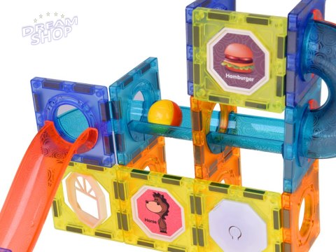 Klocki Magnetyczne 3D dla dzieci Zbuduj Świecący Tor Kulkowy 49 ele ZA5250 Klocki Magnetyczne 3D dla dzieci Zbuduj Świecący Tor Kulkowy 49 ele ZA5250