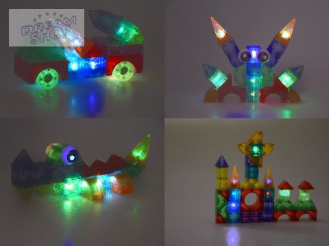 Klocki magnetyczne 3D Podświetlane klocki magnetyczne 64 ele ZA5240 Klocki magnetyczne 3D Podświetlane klocki magnetyczne 64 ele ZA5240