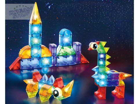 Klocki magnetyczne 3D Podświetlane klocki magnetyczne 64 ele ZA5240 Klocki magnetyczne 3D Podświetlane klocki magnetyczne 64 ele ZA5240