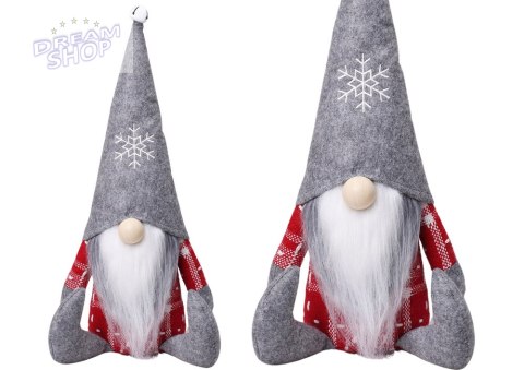 Krasnal Skrzat Świąteczny Siwa Czapka Dzwoneczek 32cm Krasnal Skrzat Świąteczny Siwa Czapka Dzwoneczek 32cm