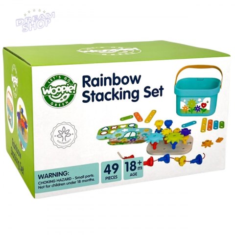 WOOPIE GREEN Układanka Montessori Kołki w Pudełku Stosy Nawlekanka WOOPIE GREEN Układanka Montessori Kołki w Pudełku Stosy Nawlekanka