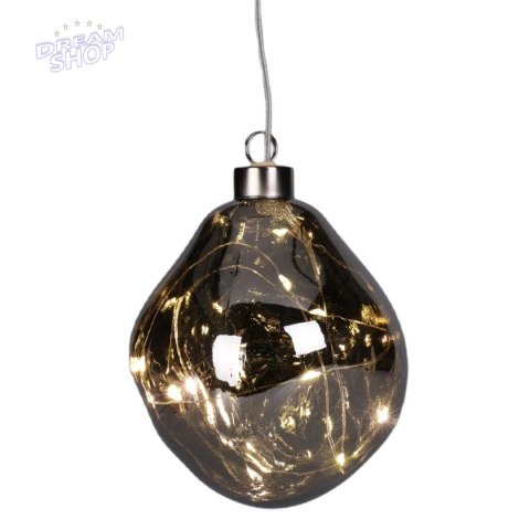 BOMBKA FORMÓWKA SZKLANA KROPLA LED 10CM - SILVER BOMBKA FORMÓWKA SZKLANA KROPLA LED 10CM - SILVER
