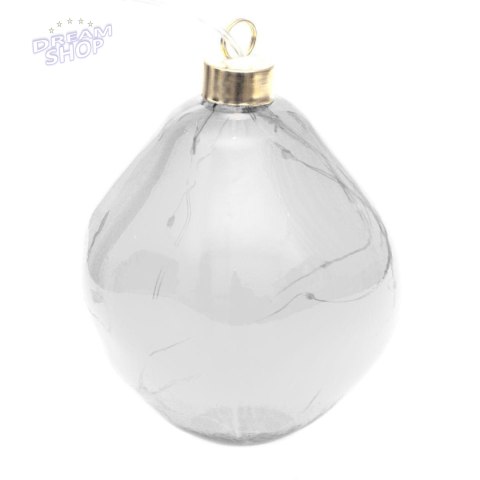 BOMBKA FORMÓWKA SZKLANA KROPLA LED 10CM - SILVER BOMBKA FORMÓWKA SZKLANA KROPLA LED 10CM - SILVER