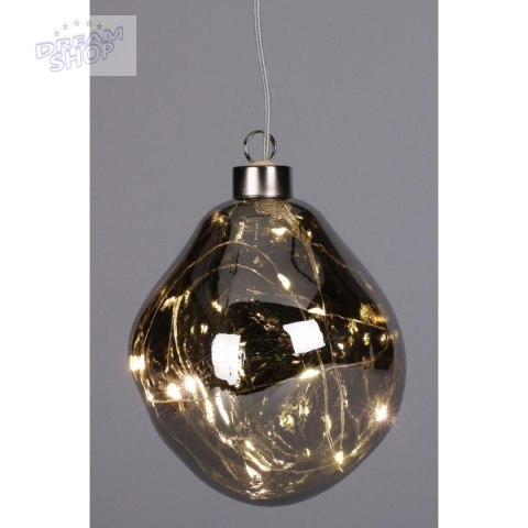 BOMBKA FORMÓWKA SZKLANA KROPLA LED 10CM - SILVER BOMBKA FORMÓWKA SZKLANA KROPLA LED 10CM - SILVER