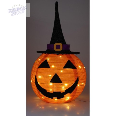 DYNIA DEKORACYJNA Z KAPELUSZEM 68CM HALLOWEEN 30LED DYNIA DEKORACYJNA Z KAPELUSZEM 68CM HALLOWEEN 30LED