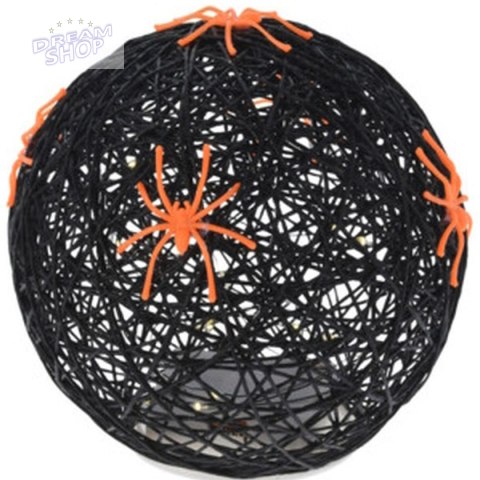 KULA DEKORACYJNA LAMPKA Z PAJĄKIEM LED 15CM HALLOWEEN CZARNY KULA DEKORACYJNA LAMPKA Z PAJĄKIEM LED 15CM HALLOWEEN CZARNY