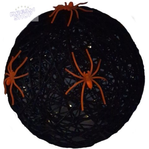 KULA DEKORACYJNA LAMPKA Z PAJĄKIEM LED 15CM HALLOWEEN CZARNY KULA DEKORACYJNA LAMPKA Z PAJĄKIEM LED 15CM HALLOWEEN CZARNY
