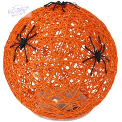 KULA DEKORACYJNA LAMPKA Z PAJĄKIEM LED 15CM HALLOWEEN POMARAŃCZOWY KULA DEKORACYJNA LAMPKA Z PAJĄKIEM LED 15CM HALLOWEEN POMARAŃCZOWY