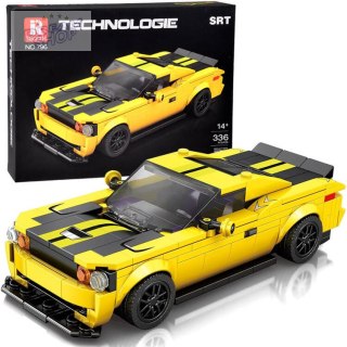 Klocki techniczne 336-elementów + naklejki Żółte Sportowe Auto ZA5260