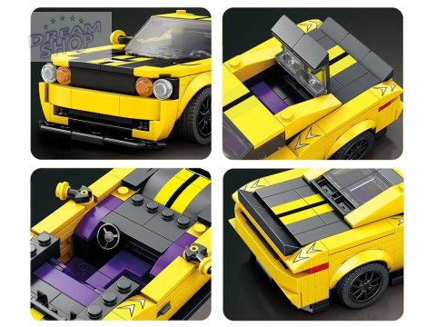Klocki techniczne 336-elementów + naklejki Żółte Sportowe Auto ZA5260