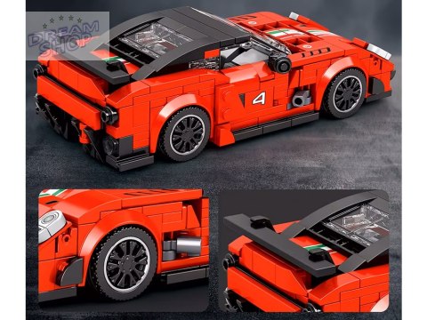 Klocki techniczne 413-elementów + naklejki Czerwone Sportowe Auto ZA5261