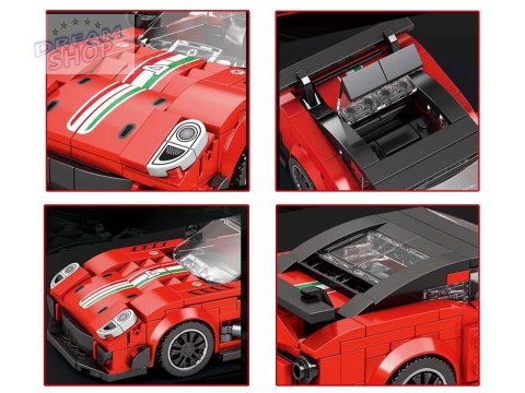 Klocki techniczne 413-elementów + naklejki Czerwone Sportowe Auto ZA5261