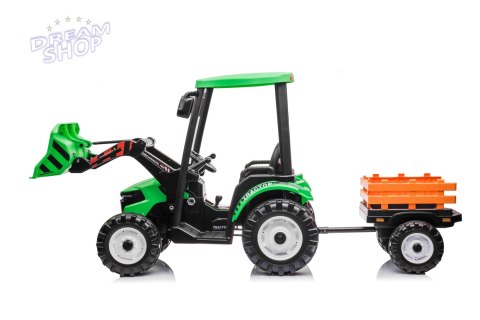 Pojazd MEGA Traktor D68 Z Przyczepką Zielony Pojazd MEGA Traktor D68 Z Przyczepką Zielony