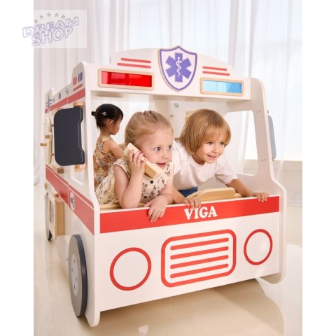 VIGA Duży Drewniany Ambulans Zestaw Karetka Małych Ratowników Akcesoria 25 el. VIGA Duży Drewniany Ambulans Zestaw Karetka Małych Ratowników Akcesoria 25 el.