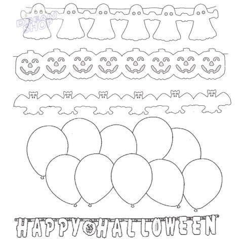 ZESTAW DEKORACYJNY HAPPY HALLOWEEN 14 ELEMENTÓW ZESTAW DEKORACYJNY HAPPY HALLOWEEN 14 ELEMENTÓW