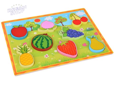 Układanka drewniana edukacyjne puzzle OWOCE dopasuj 8 ele ZA5255