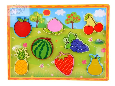 Układanka drewniana edukacyjne puzzle OWOCE dopasuj 8 ele ZA5255