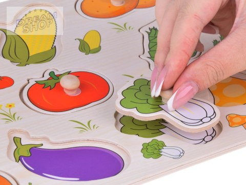 Układanka edukacyjna puzzle drewniane warzywa dopasuj 11ele ZA5258 Układanka edukacyjna puzzle drewniane warzywa dopasuj 11ele ZA5258
