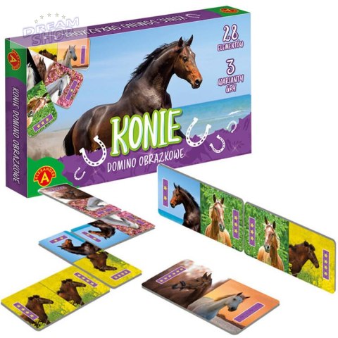 Alexnader Domino obrazkowe Konie 3 warianty gry GR0701 Alexnader Domino obrazkowe Konie 3 warianty gry GR0701