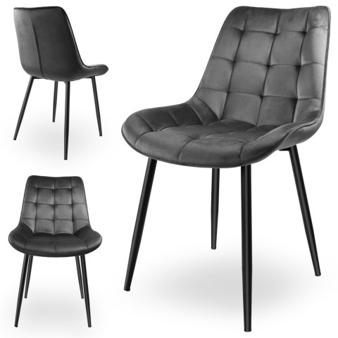Krzesło NORMAN grafitowe velvet