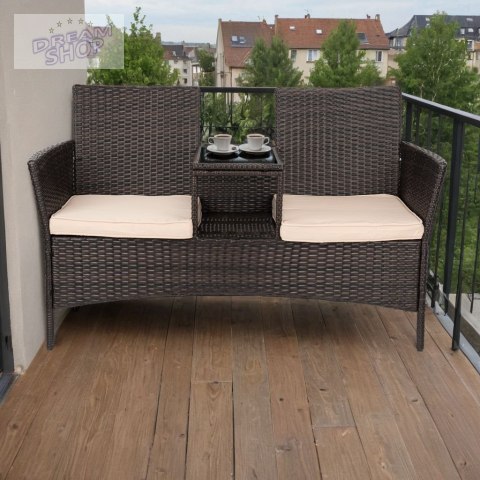 Ławka ogrodowa z technorattanu sofa CORDOBA brązowa Ławka ogrodowa z technorattanu sofa CORDOBA brązowa