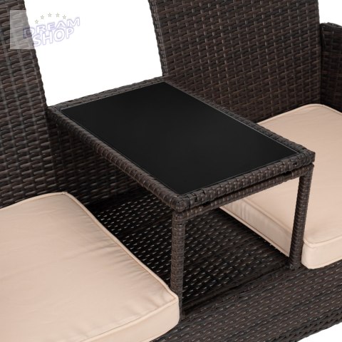 Ławka ogrodowa z technorattanu sofa CORDOBA brązowa Ławka ogrodowa z technorattanu sofa CORDOBA brązowa