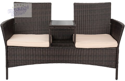 Ławka ogrodowa z technorattanu sofa CORDOBA brązowa Ławka ogrodowa z technorattanu sofa CORDOBA brązowa