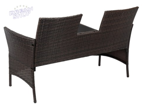 Ławka ogrodowa z technorattanu sofa CORDOBA brązowa Ławka ogrodowa z technorattanu sofa CORDOBA brązowa