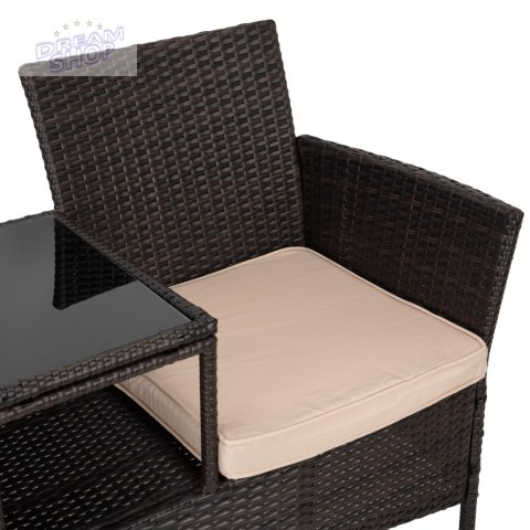 Ławka ogrodowa z technorattanu sofa CORDOBA brązowa Ławka ogrodowa z technorattanu sofa CORDOBA brązowa