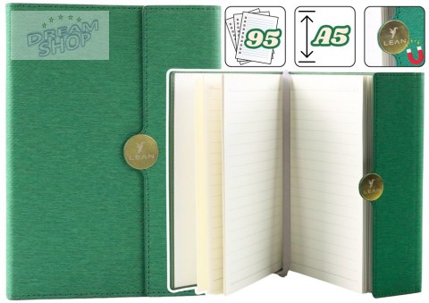 Notes Biurowy Na Magnes Notatnik A5 W Linie Z Obiciem Zielony Notes Biurowy Na Magnes Notatnik A5 W Linie Z Obiciem Zielony
