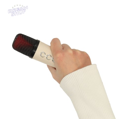 Głośnik do karaoke USB Bluetooth kremowy