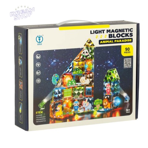 Klocki magnetyczne świecące 90 el. Klocki magnetyczne świecące 90 el.