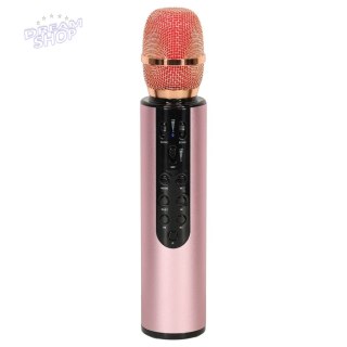 Mikrofon bezprzewodowy do karaoke Bluetooth różowy