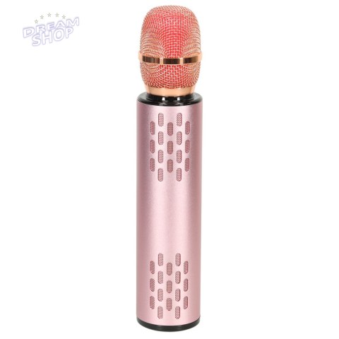 Mikrofon bezprzewodowy do karaoke Bluetooth różowy