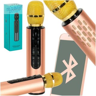 Mikrofon bezprzewodowy do karaoke Bluetooth złoty