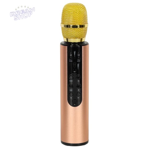 Mikrofon bezprzewodowy do karaoke Bluetooth złoty
