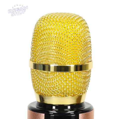 Mikrofon bezprzewodowy do karaoke Bluetooth złoty