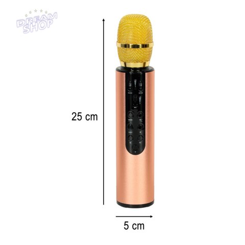 Mikrofon bezprzewodowy do karaoke Bluetooth złoty