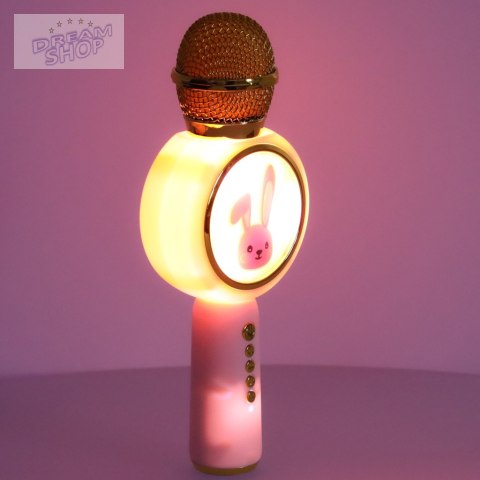 Mikrofon bezprzewodowy do karaoke króliczek różowy