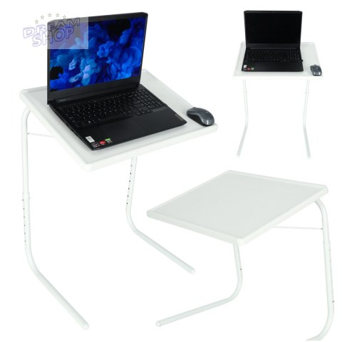 Stolik boczny pod laptopa składany 52 x 40 cm biały Stolik boczny pod laptopa składany 52 x 40 cm biały