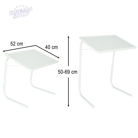 Stolik boczny pod laptopa składany 52 x 40 cm biały Stolik boczny pod laptopa składany 52 x 40 cm biały