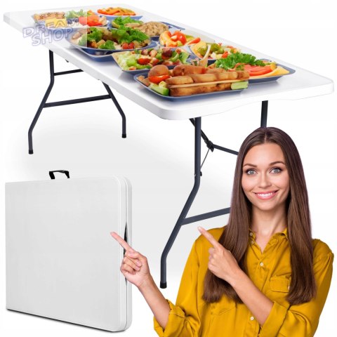 Zestaw cateringowy FETA WHITE stół 180 cm + 6 krzeseł BASICO Zestaw cateringowy FETA WHITE stół 180 cm + 6 krzeseł BASICO