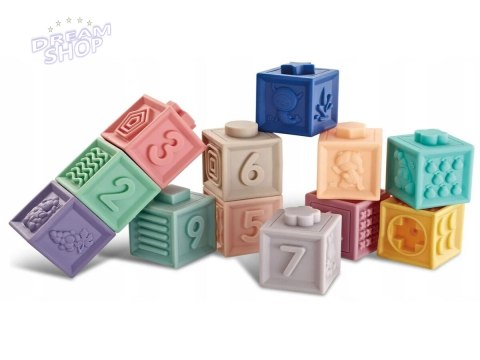 Edukacyjny zestaw klocków dla malucha, Miękkie Klocki, Cyferki, Figury geometryczne, Kształty 12 sztuk Edukacyjny zestaw klocków dla malucha, Miękkie Klocki, Cyferki, Figury geometryczne, Kształty 12 sztuk